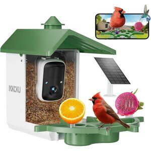 INKCKU 2K Solar Powered Bird Watching Camera Bird Feeder with Camera for Outdoor
